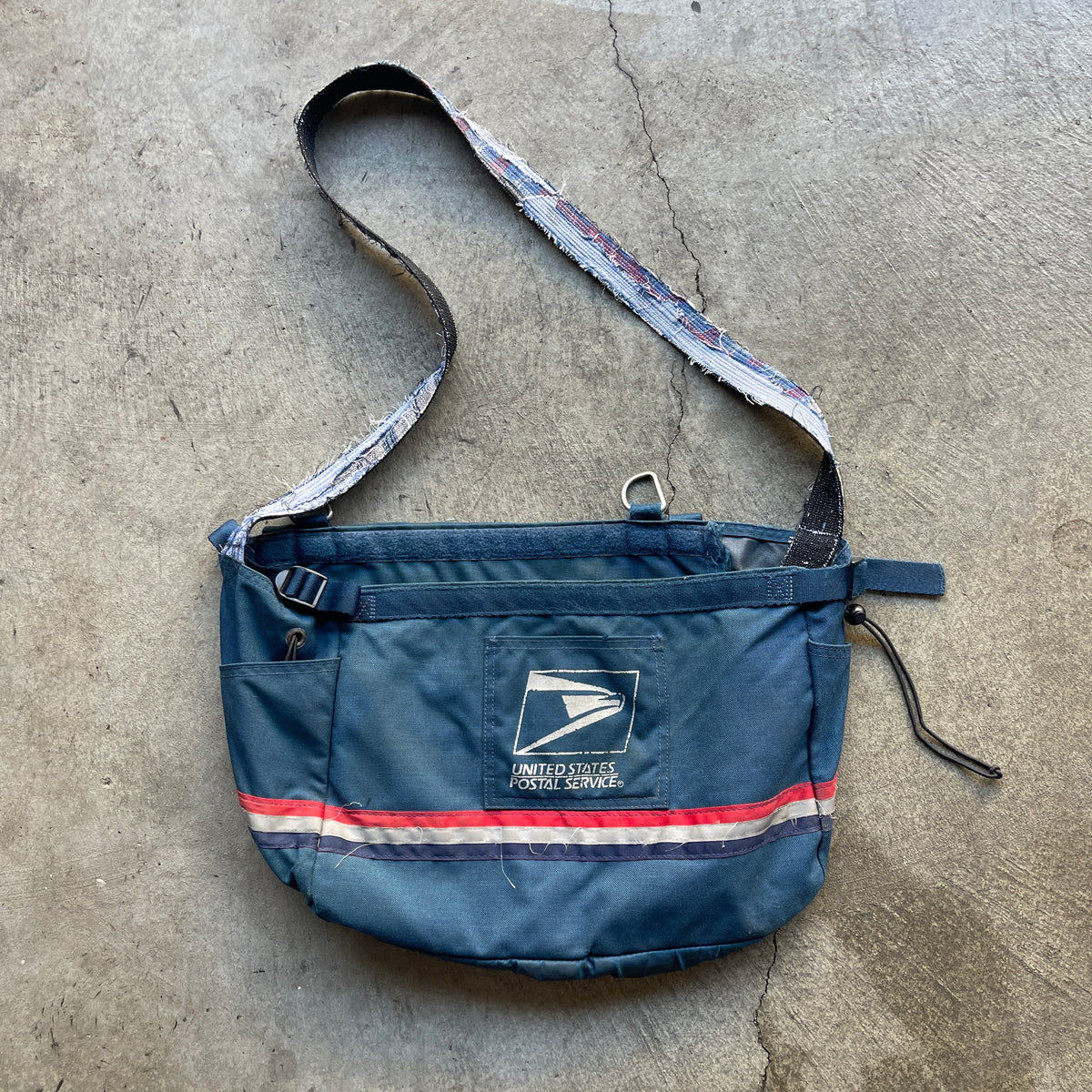 1990s USPS Mailbag w/ Custom Sashiko Strap Dark Blue