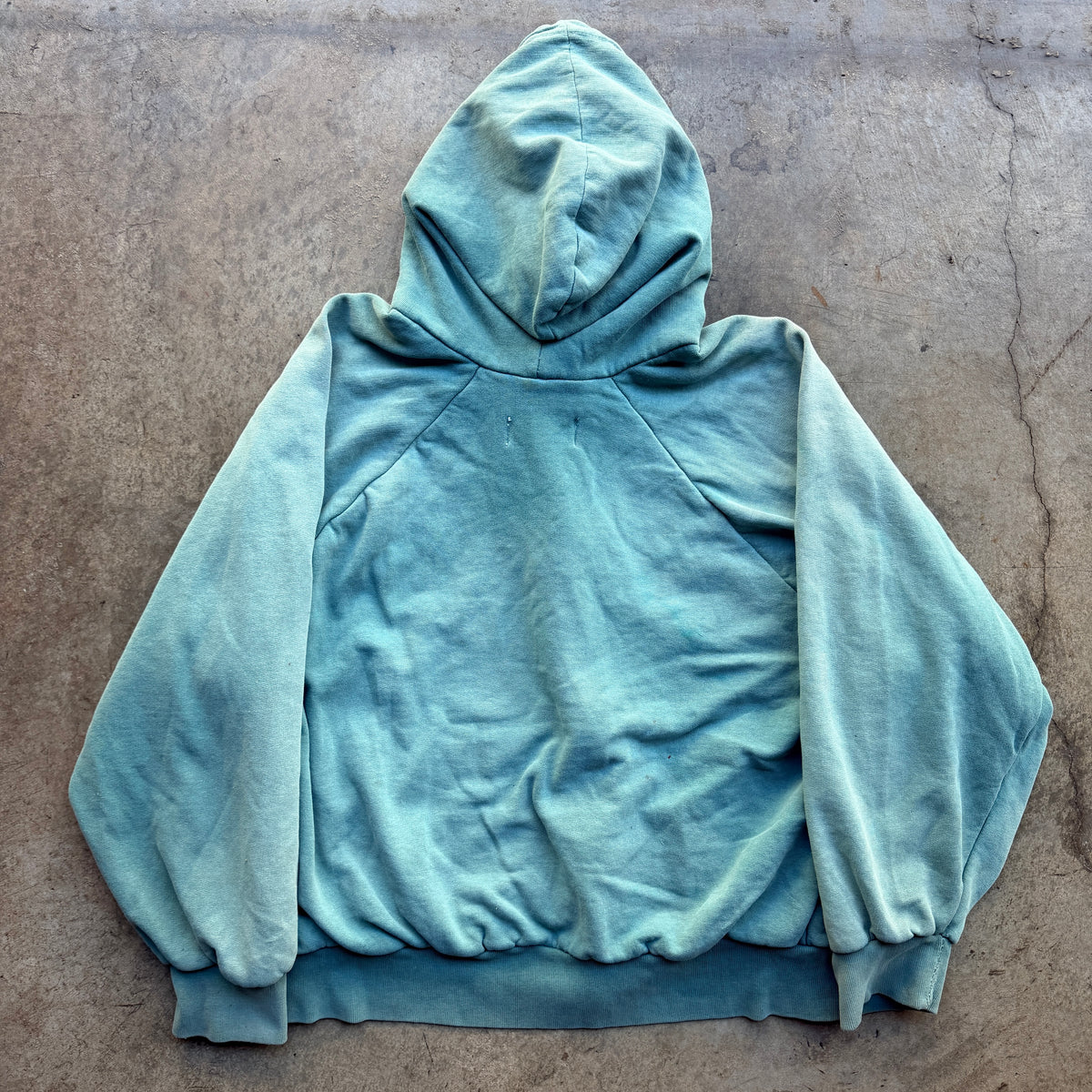 1990s Fuck Full Zip Faded Thermal Lined Hoodie