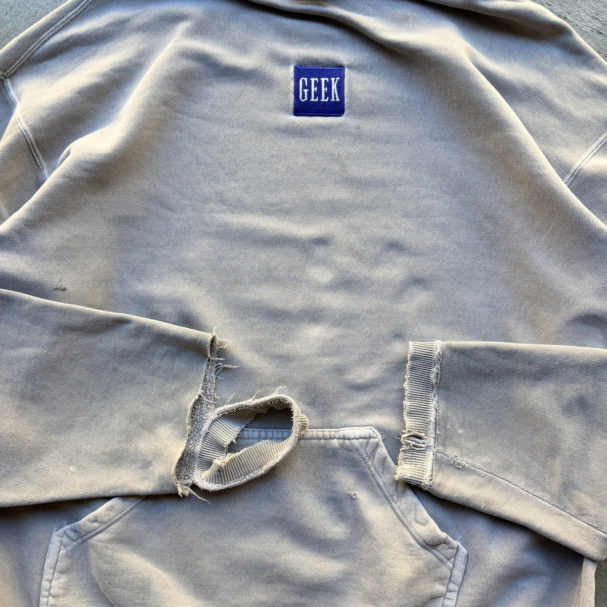 1990s Distressed Geek Pullover Hoodie