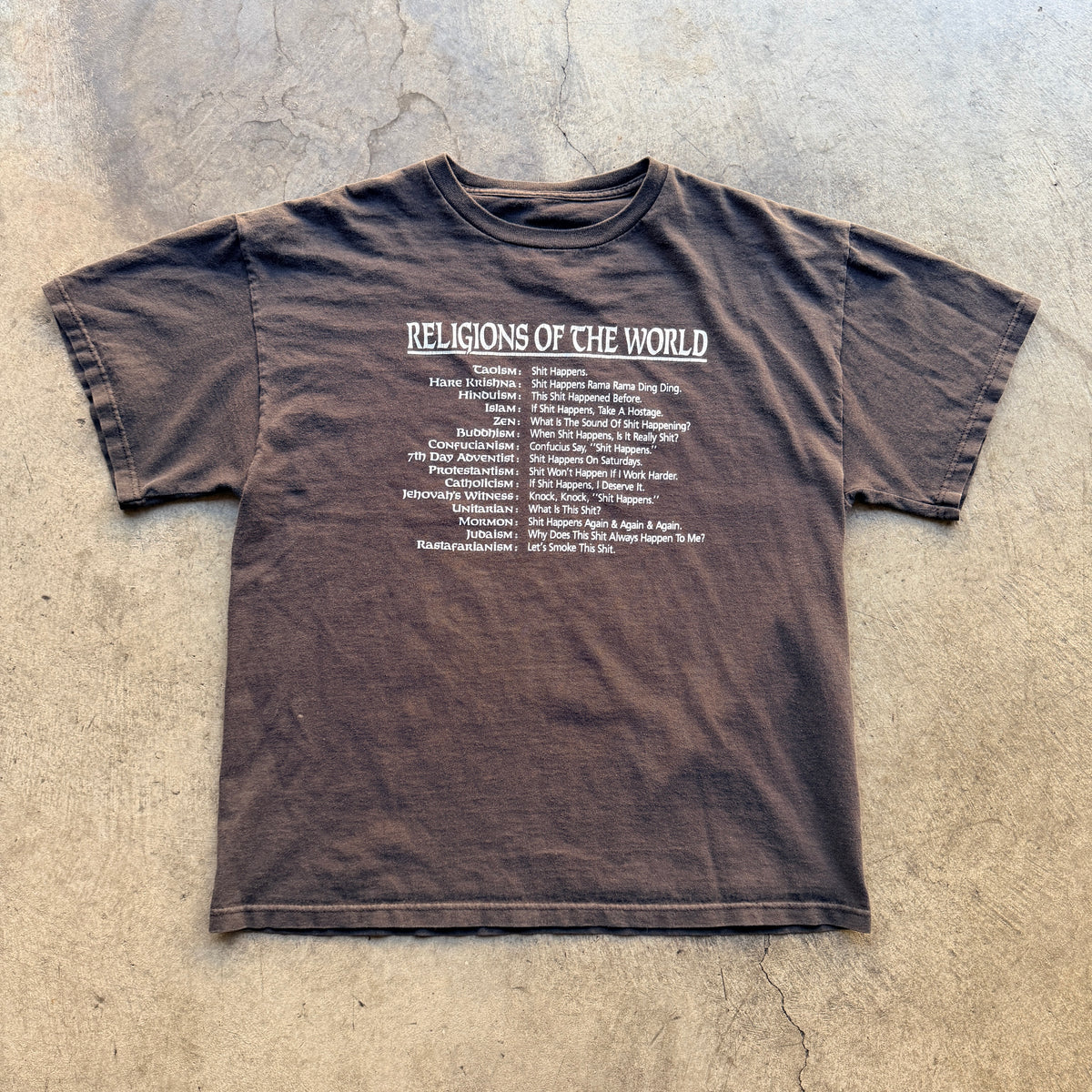 2000s Religions of The World Faded Tee