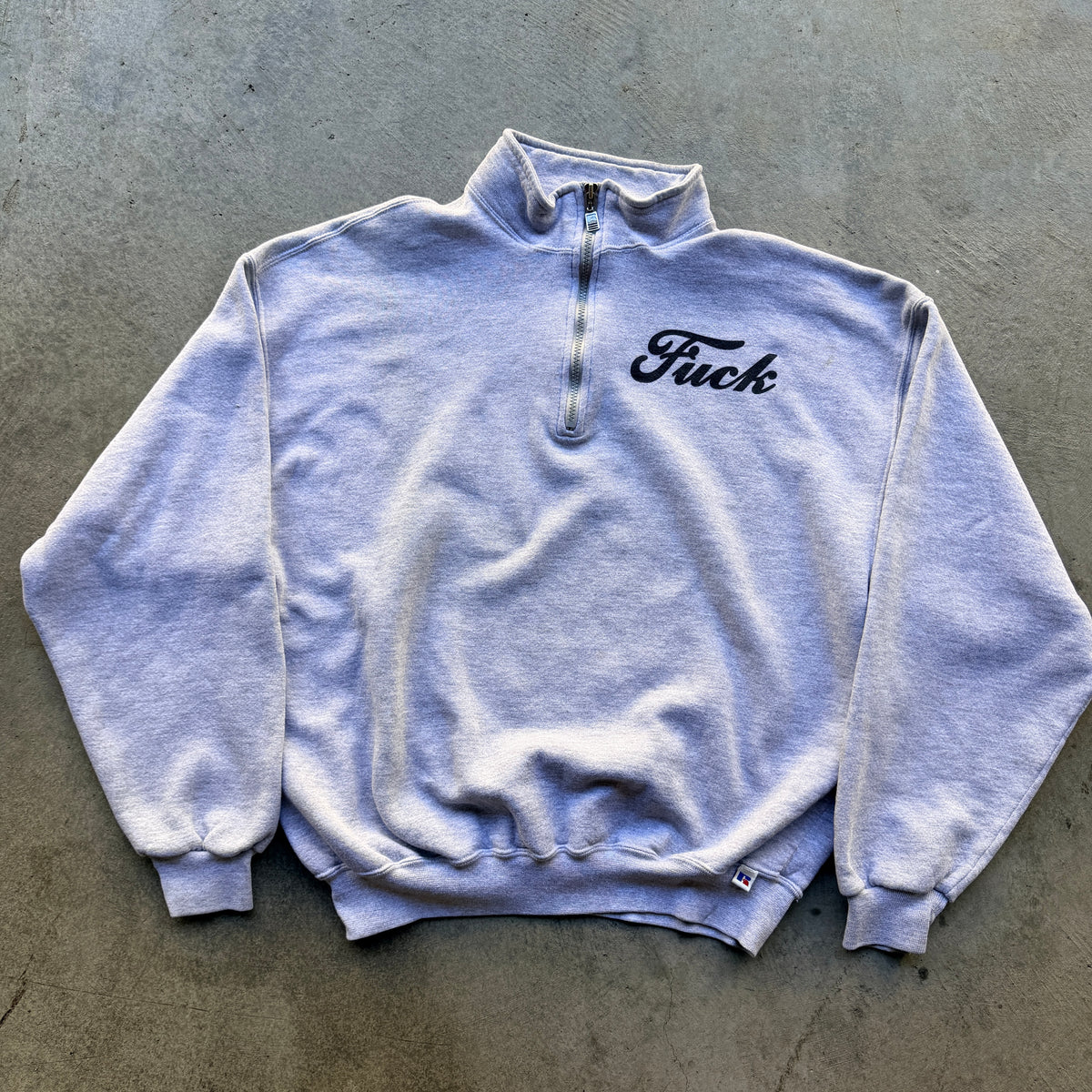 1990s Fuck Russel Quarter Zip Sweatshirt