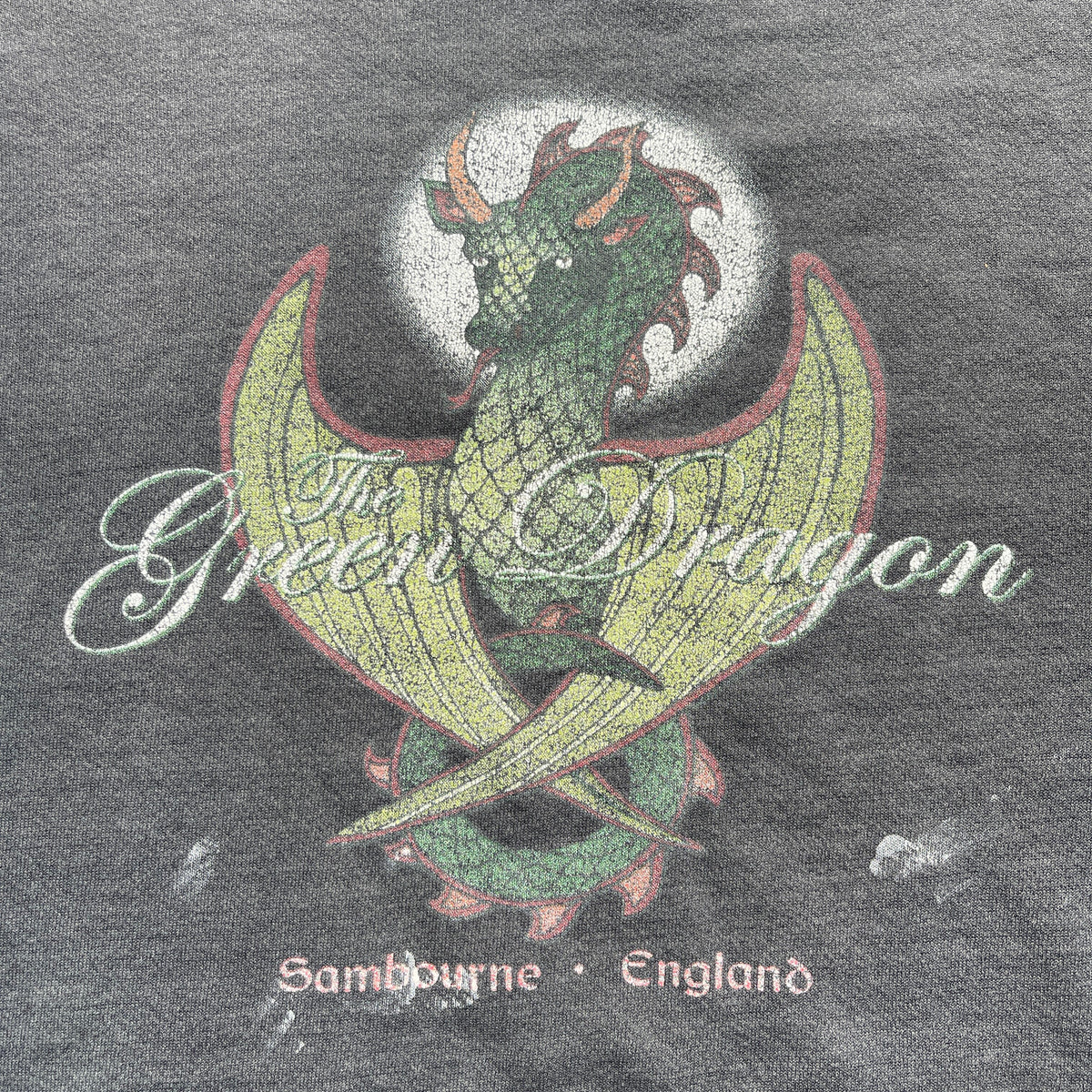 1990s Green Dragon Faded Sweatshirt