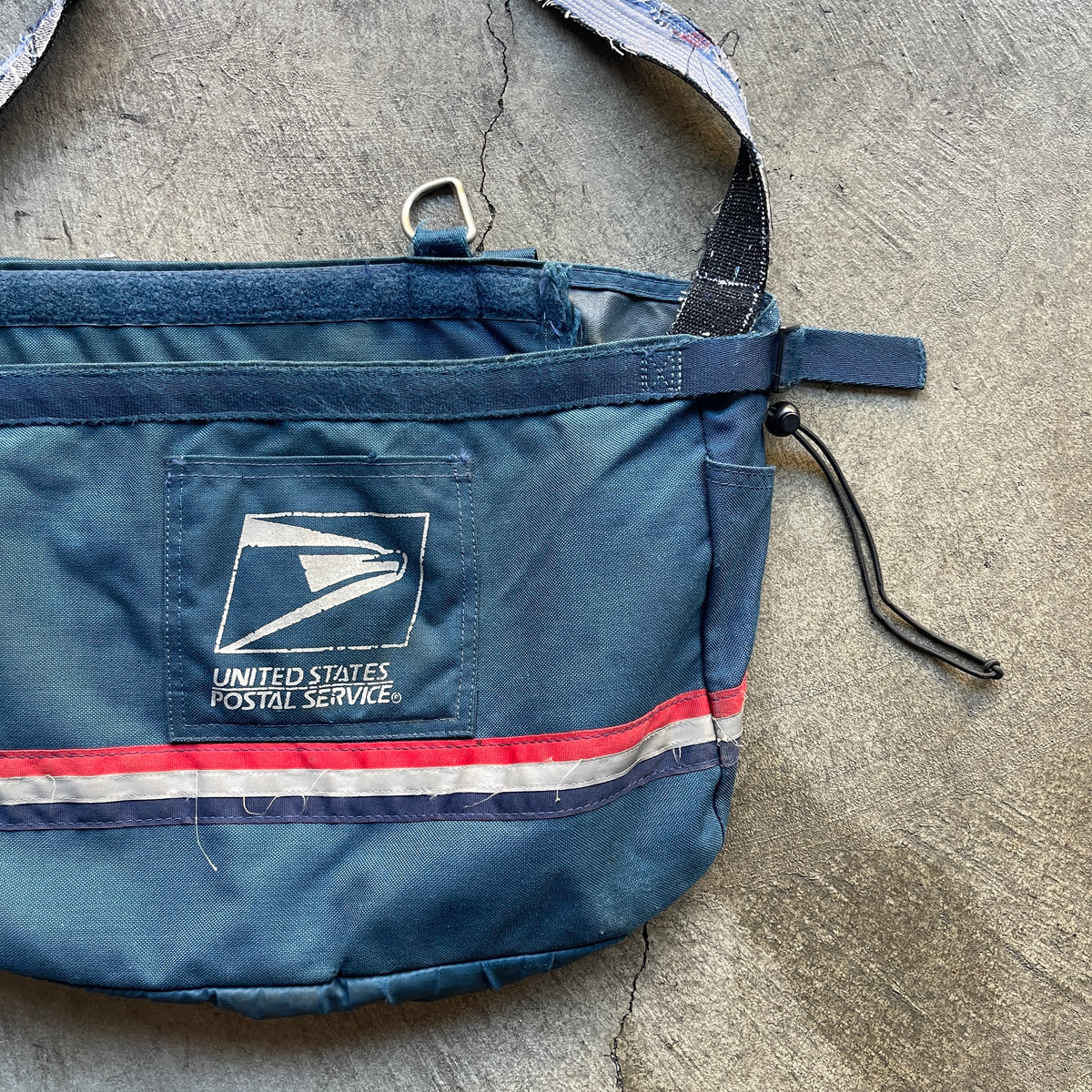 1990s USPS Mailbag w/ Custom Sashiko Strap Dark Blue