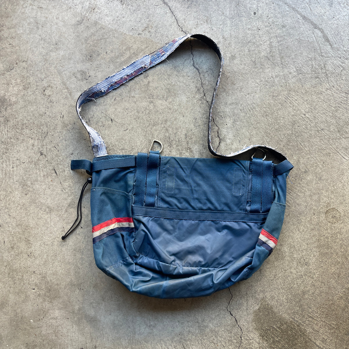 1990s USPS Mailbag w/ Custom Sashiko Strap Dark Blue