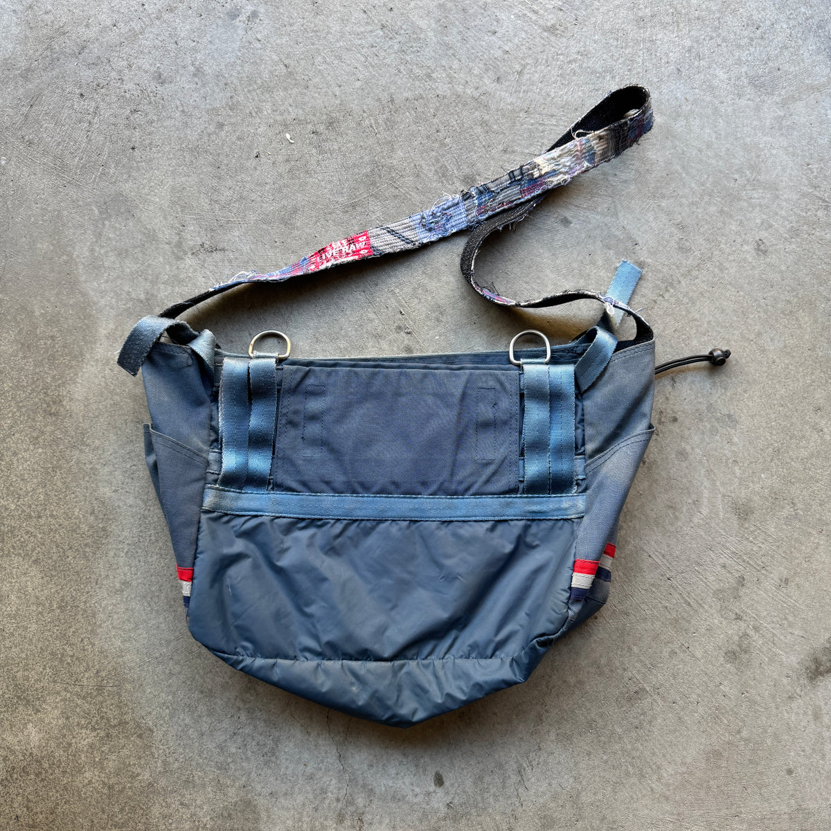 1990s USPS Mailbag w/ Custom Sashiko Strap Light Blue