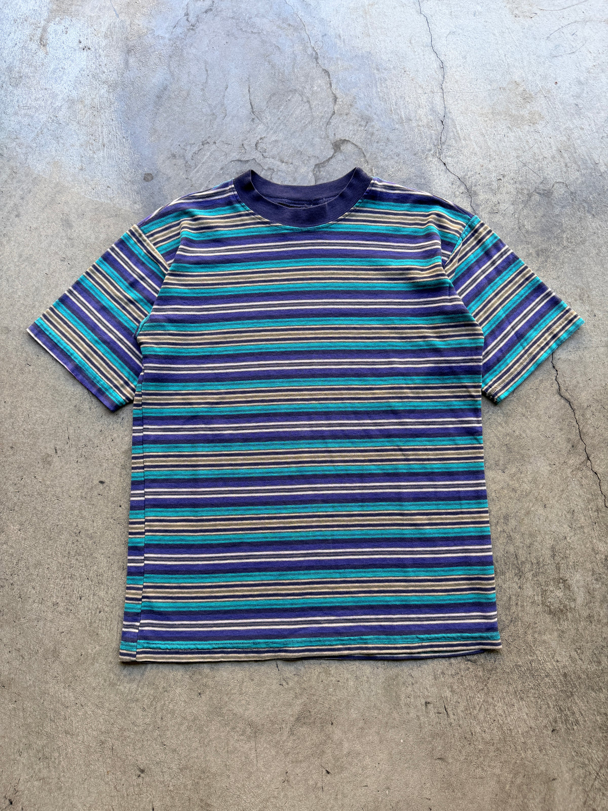 1990s Bugle Boy Multicolor Striped Tee
