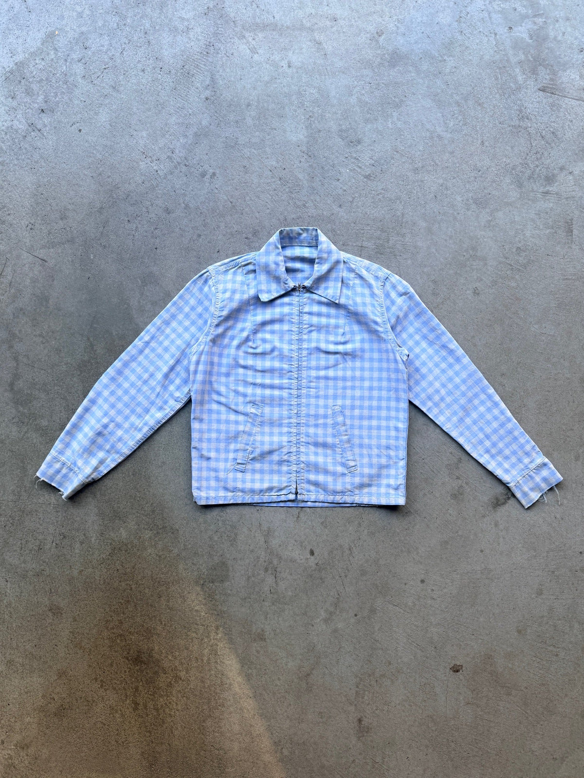 2000s Gingham Flannel Full Zip Jacket