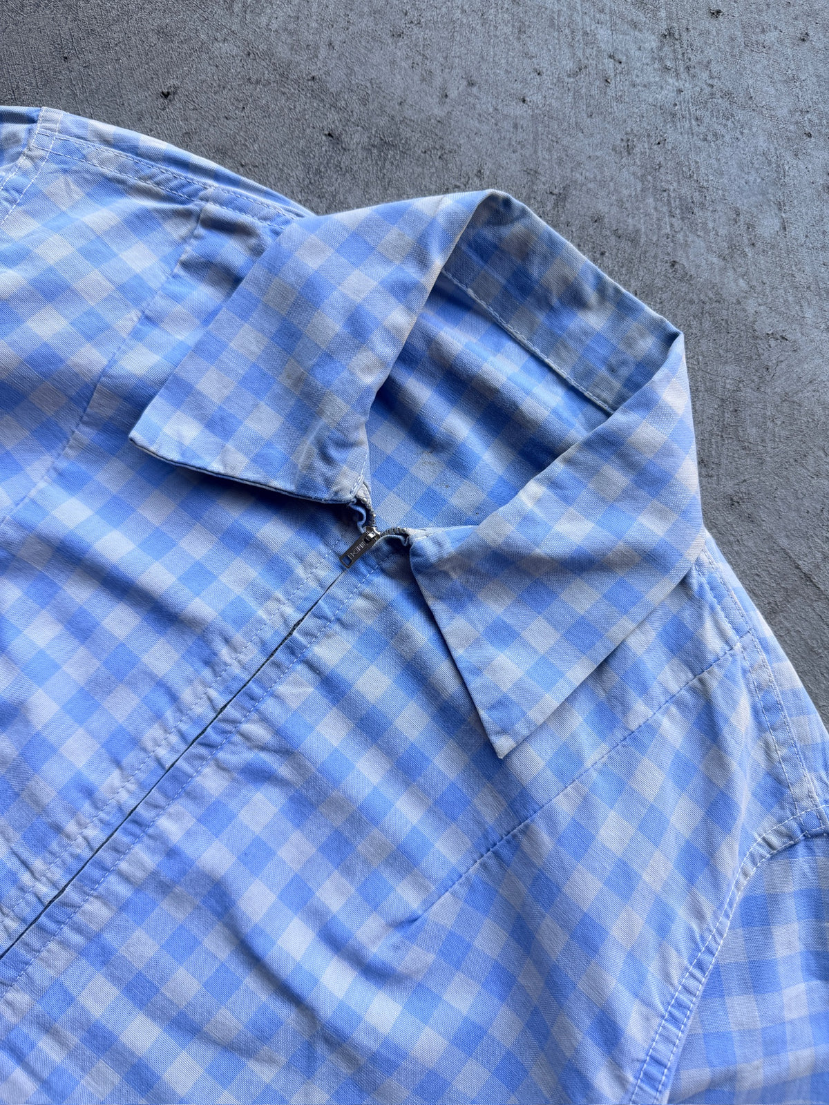 2000s Gingham Flannel Full Zip Jacket